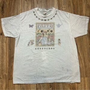 Vintage 90s Faith T-Shirt Mens 2X Single Stitch Sunflower Garden Made In USA